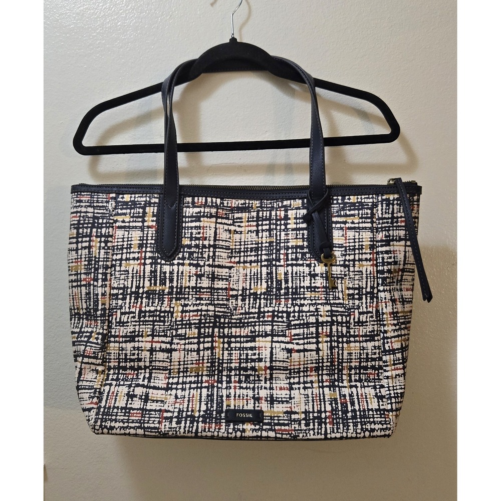 Fossil Tote Shoulder Bag Purse Handbag Multicolor